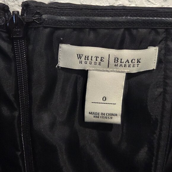 White House Black Market Strapless Black Satin Cocktail Dress - Picture 7 of 7